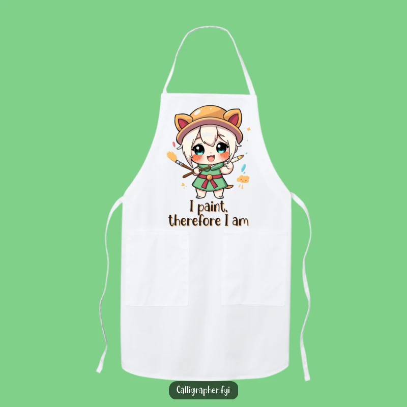 Funny Artist Apron: Exuberant Painter Character, Chef Gift for Creative Cooks