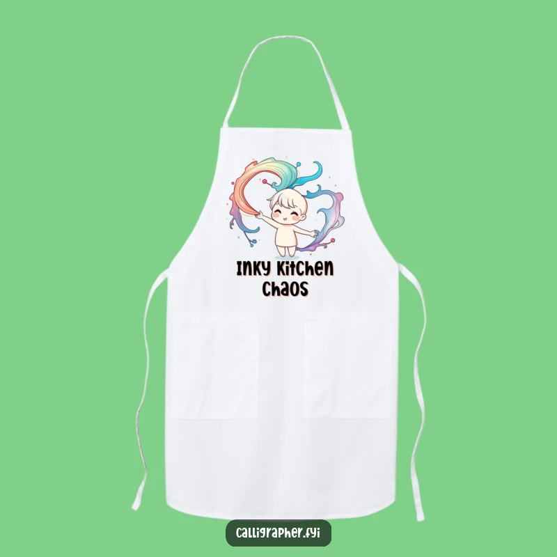 Funny Ink Swirl Apron: Cute Character Artist, Perfect Kitchen Gift for Chefs!