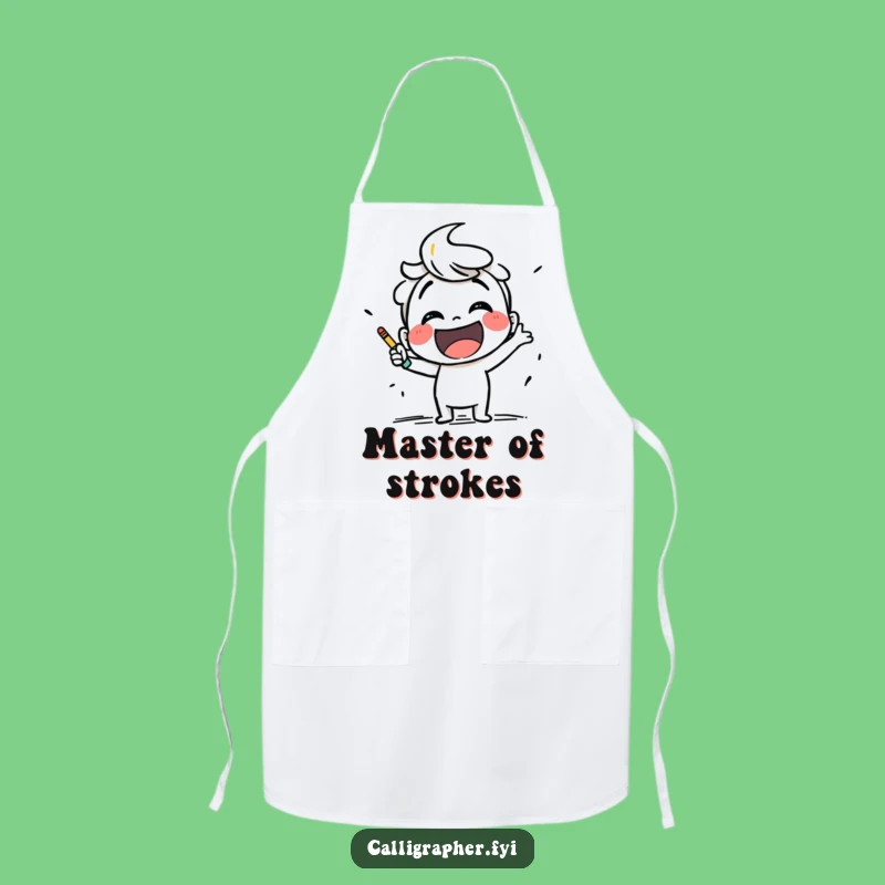 Funny Sketch Artist Apron: Smiling Character Bold Strokes Funny Gift