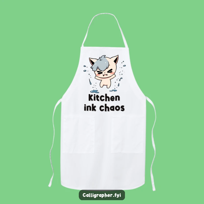 Funny Ink Splatter Apron: Mischievous Character Messy Creator Funny Gift