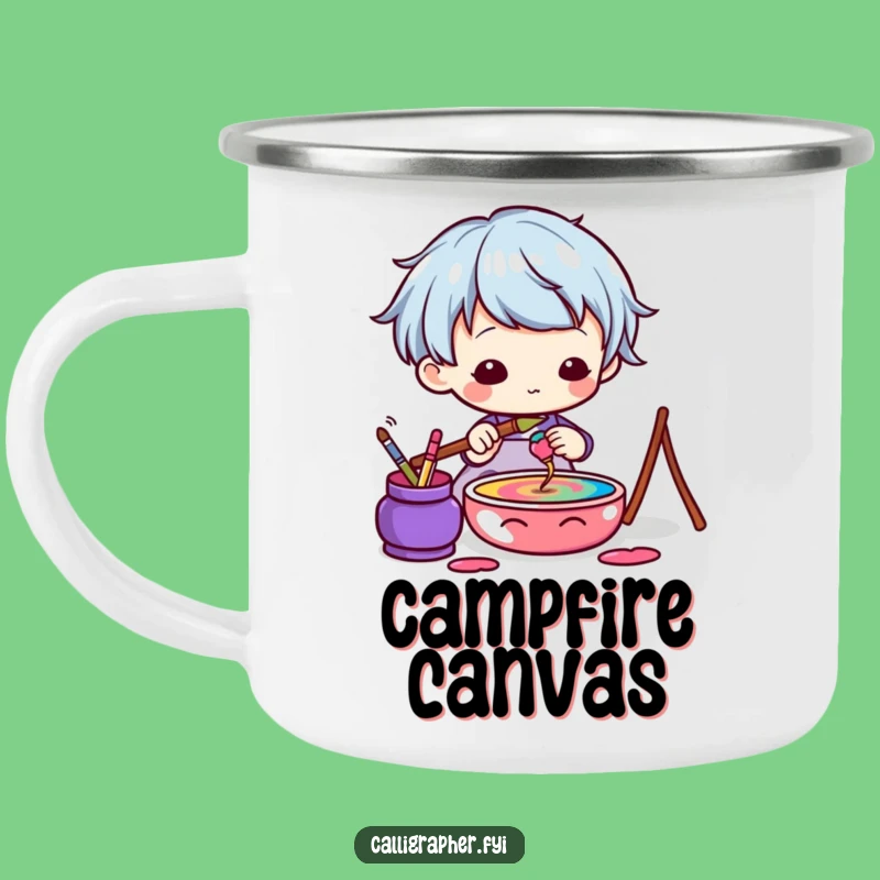 Adventure Kawaii Artist Camp Mug - Colorful Outdoor Art Gift