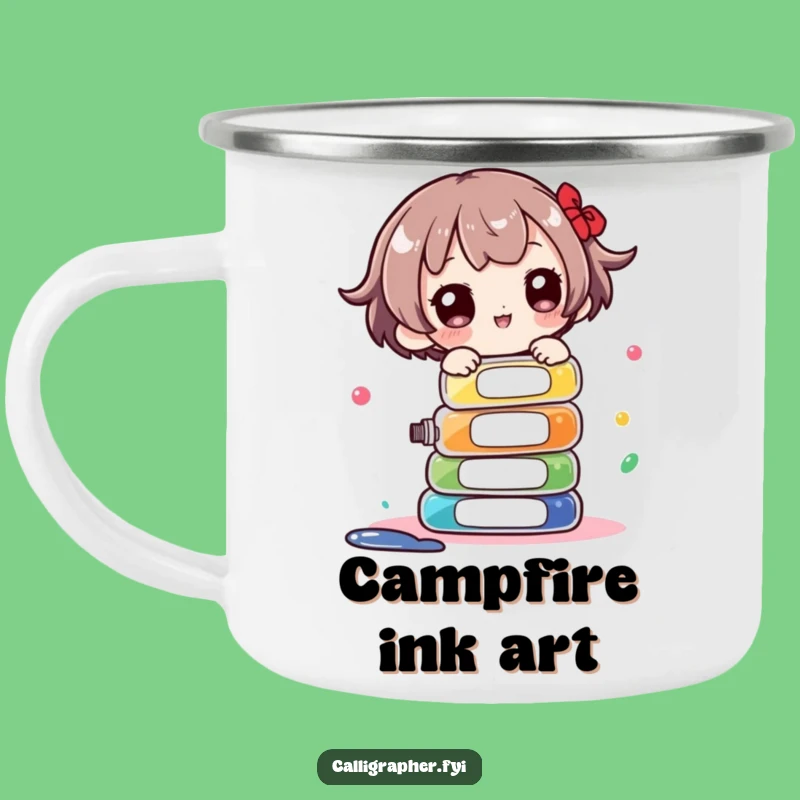 Funny Artist's Juggle Camping Mug - Cute Character Ink Balance Outdoor Gift