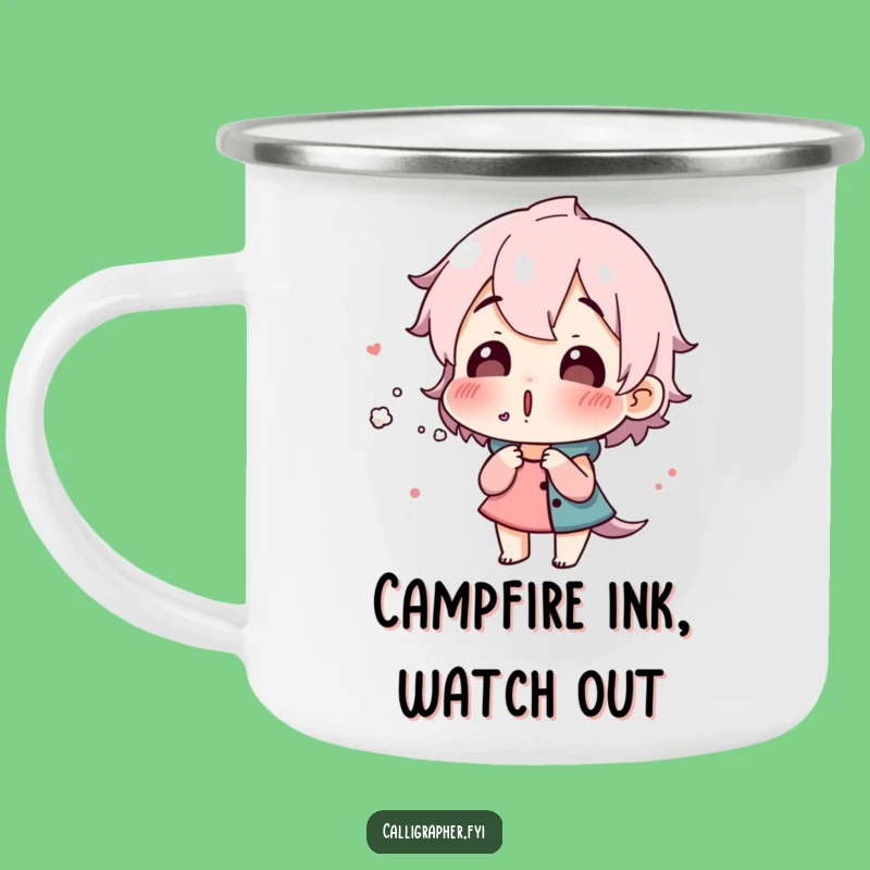 Funny Artist Camping Mug - Surprised Ink Blower, Gift for Creative Outdoorsmen