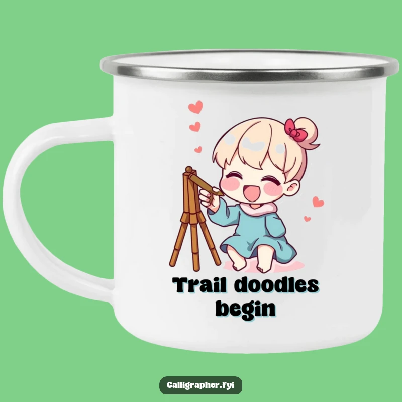 Funny Camping Mug: Whimsical Sketch Character, Outdoor Creative Gift