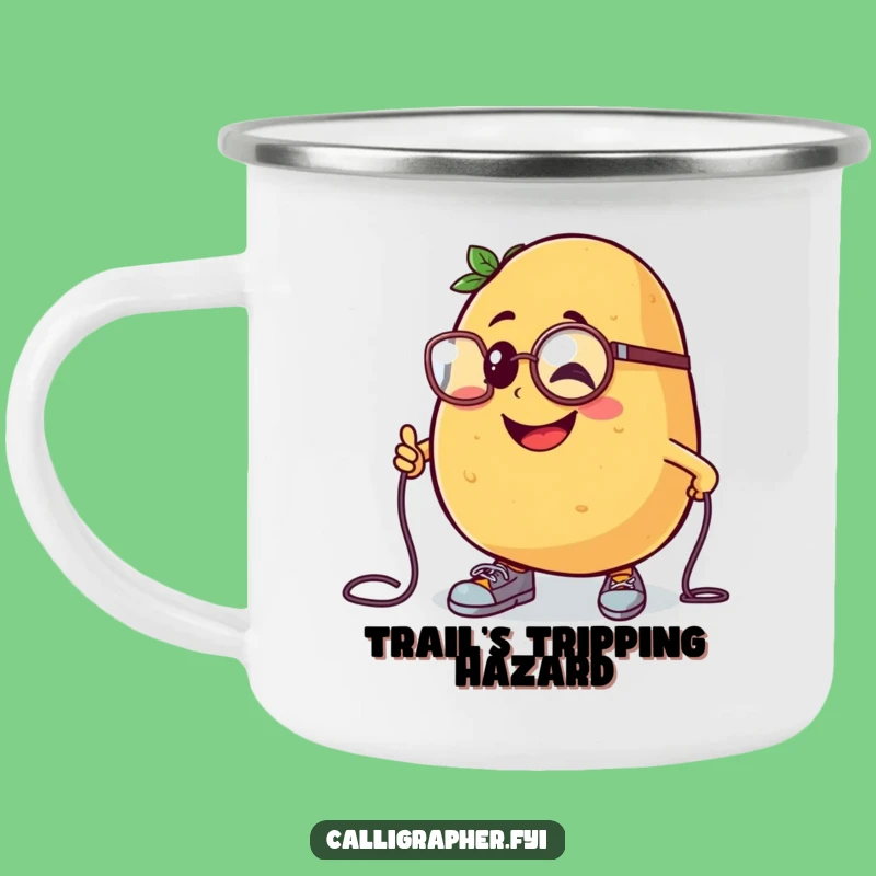 Funny Potato Monocle Mishap Camping Mug: Spud's Adventure, Humorous Sips, Gift!