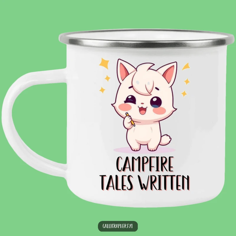 Funny Writer Camping Mug - Celebration Flourish, Gift for Literary Campers