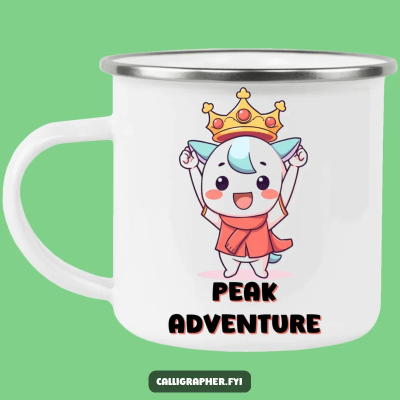 Funny Kawaii Victory Camping Mug: Celebratory Character Adventure Cup, Perfect Gift