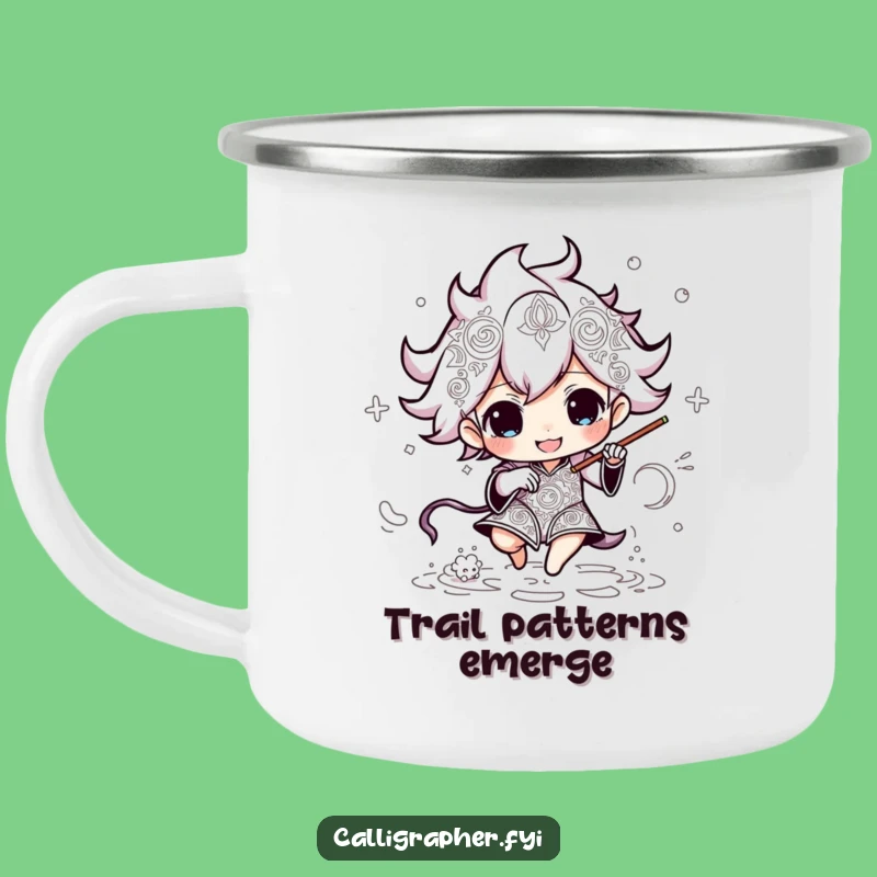 Funny Pattern Drawing Camping Mug: Energetic Artist Outdoor Art Funny Gift