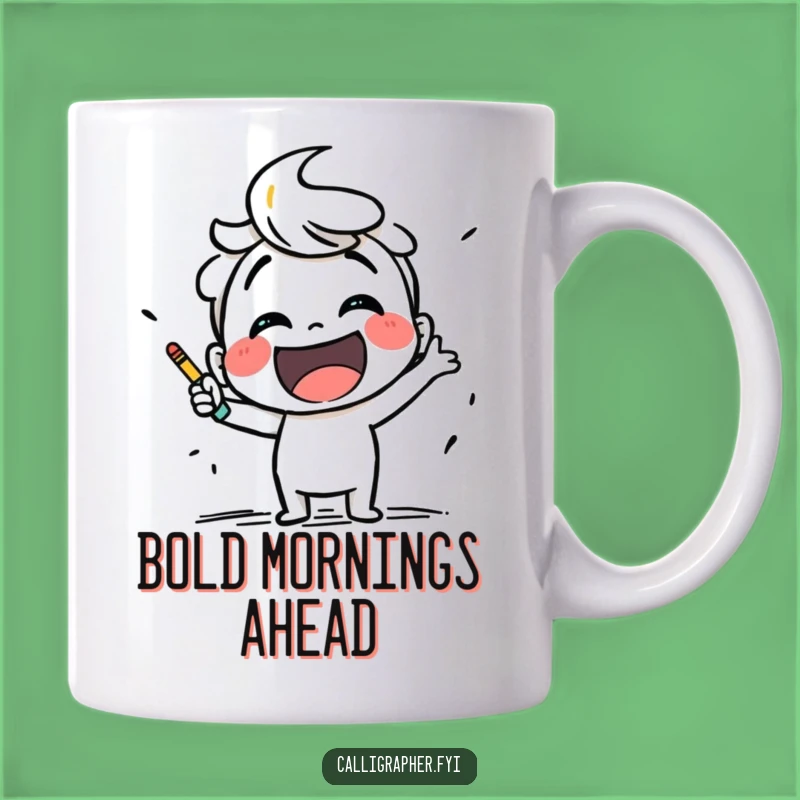 Funny Sketching Mug: Smiling Artist Character Funny Gift for Creatives