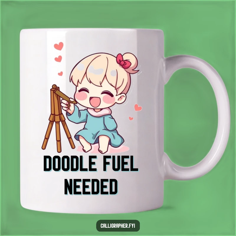 Funny Sketch Artist Mug: Whimsical Design Character, Perfect Creative Gift