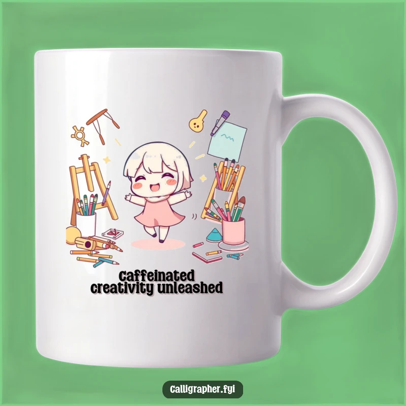 Funny Artist's Joy Mug: Creative Character Dance, Perfect Art Gift