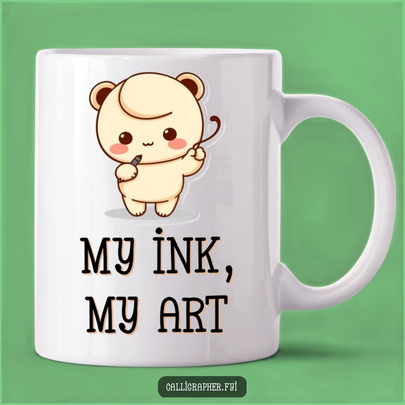Funny Calligraphy Kawaii Pen Mug - Perfect Elegant Writing Gift for Artists