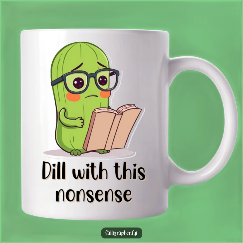 Funny Pickle Reading Glasses Mug: Hilarious Gift for Book Lovers and Veggie Fans