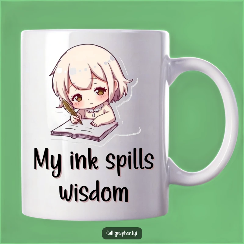 Funny Quill Writing Mug: Cute Author Character Funny Gift for Writers