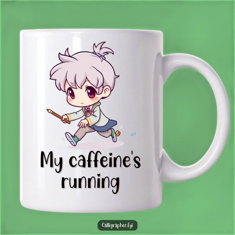 Funny Escaping Brush Mug: Artist's Chase Adventure - Perfect Funny Gift!