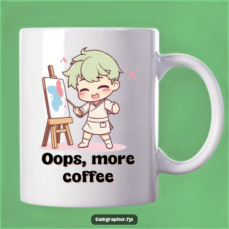 Funny Messy Artist Mug: Dramatic Pose Gone Wrong - Perfect Funny Gift!