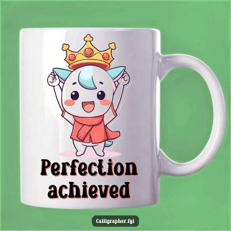 Funny Kawaii Achievement Mug: Perfect Creation Victor, Celebratory Character, Gift