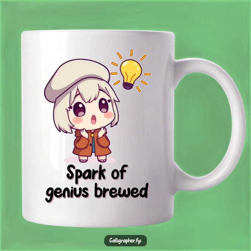 Funny Creative Idea Mug - Surprised Artist with Beret, Sparking Brilliance with Humor