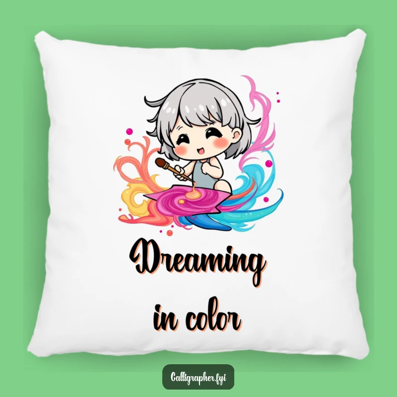 Funny Cute Character Pillow: Snuggle Up with Artistic Vibes and Laughter!