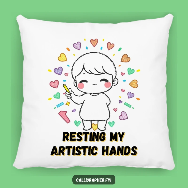 Funny Chalk Artist Pillow: Cozy Comfort for Creative Souls