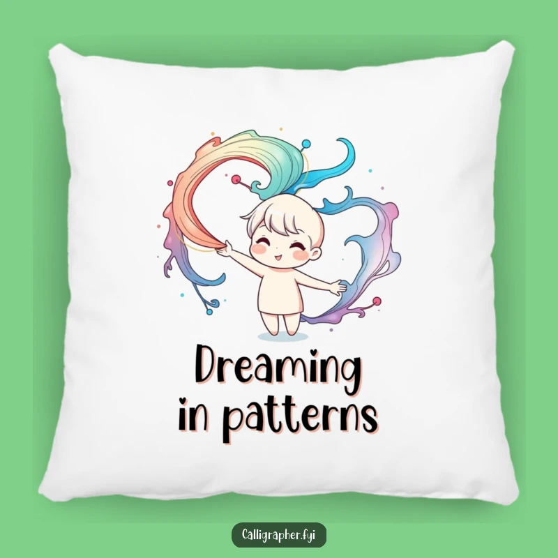 Funny Ink Swirl Pillow: Cute Character Comfort, Perfect Cozy Art Gift!