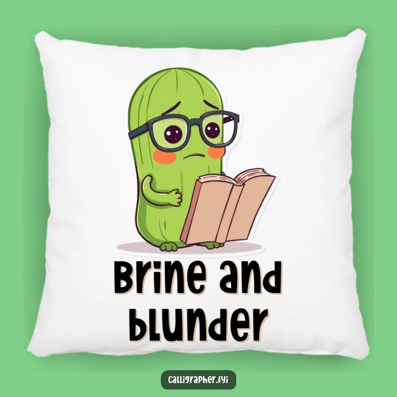 Funny Pickle Confusion Pillow: Soft and Comical Decor for Book Lovers