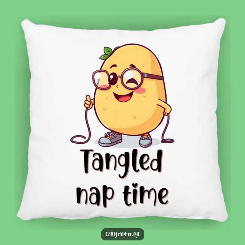 Funny Potato Monocle Trip Pillow: Cozy Comfort, Humorous Accent, Gift!