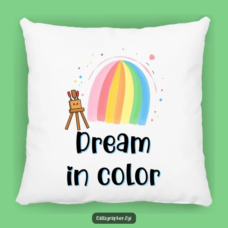 Funny Rainbow Artist Pillow: Cozy Comfort & Colorful Art - Perfect Funny Gift!