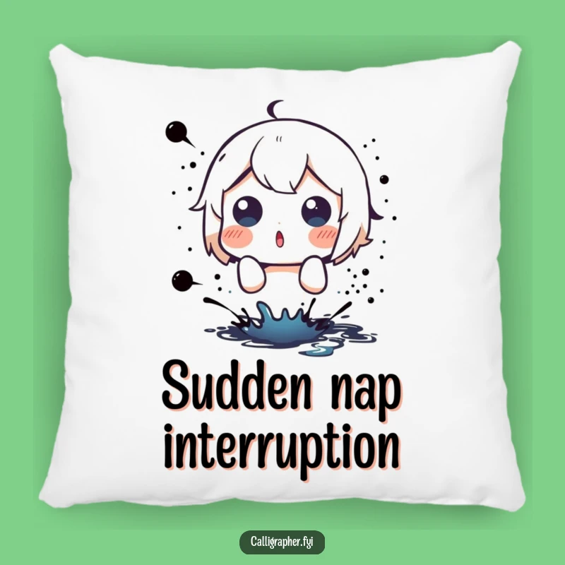 Funny Surprise Pillow: Cute Character Ink Splatter Shock, Comfy Reaction Gift