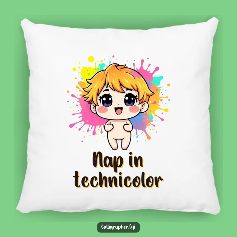 Funny Playful Character Paint Pillow - Cuddle Up with Artistic Vibrancy!