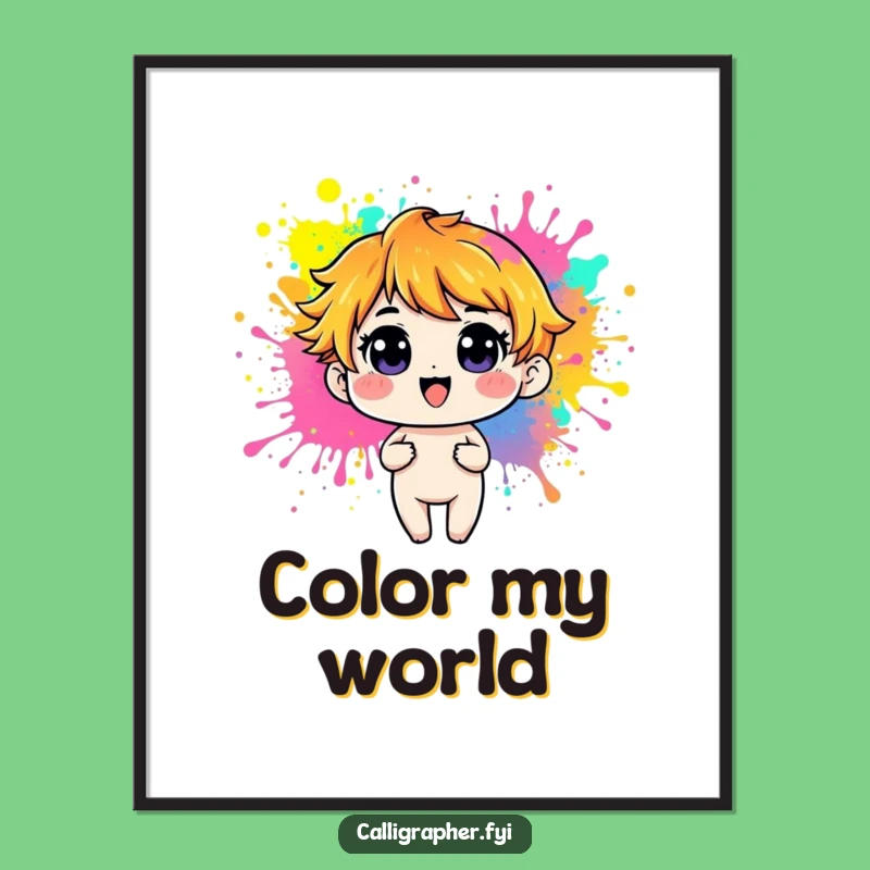 Funny Playful Character Paint Digital Art - Instant Vibrant Artistic Decor!