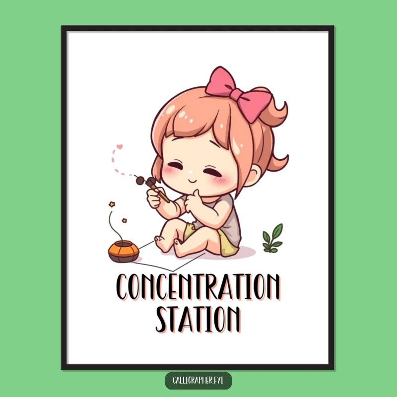 Funny Intense Focus Digital Art Print: Delicate Art for Instant Decor!