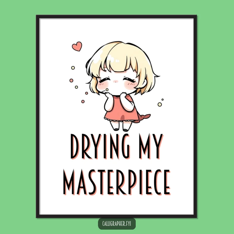 Funny Delicate Art Print: Ink Character Download, Creative Gift