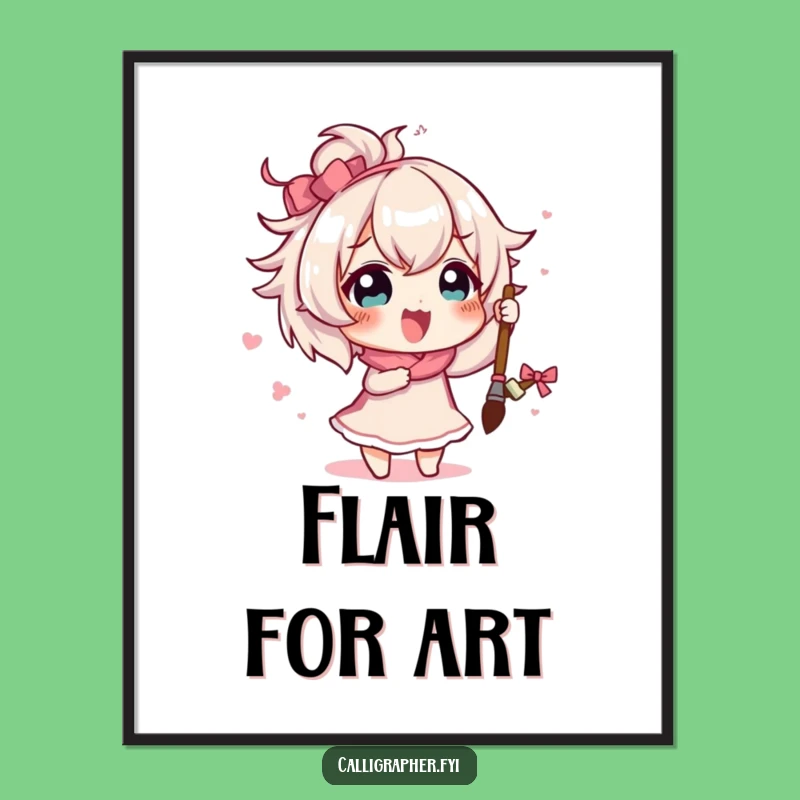 Funny Artist Rice Character Digital Print: Instant Creative Art