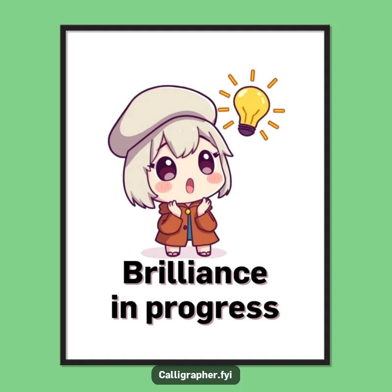 Funny Breakthrough Digital Art Print - Surprised Beret Artist, Instant Creative Decor