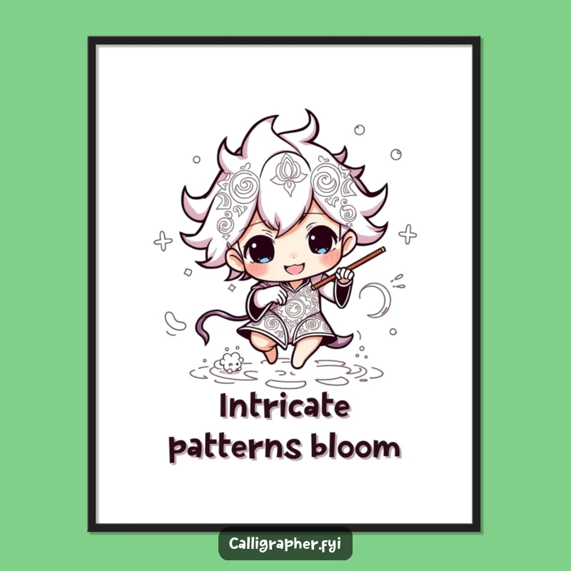 Funny Pattern Drawing Digital Art: Energetic Artist Intricate Fun Funny Gift