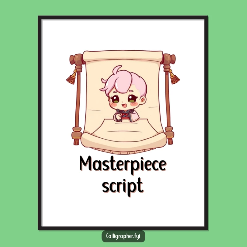 Funny Signing Character Digital Print: Instantly Add Drama to Your Walls!