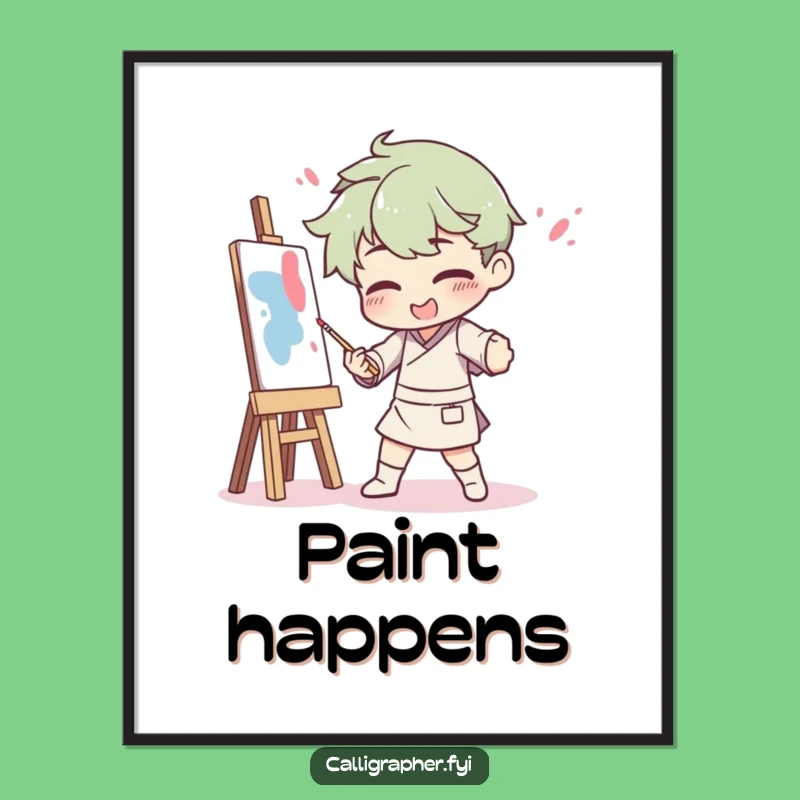 Funny Artist Splatter Digital Print: Instant Drama & Humor - Perfect For Home!