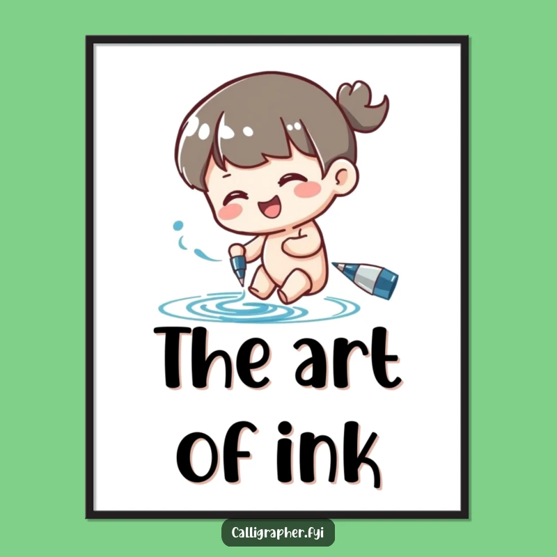 Funny Ink Swirl Digital Print: Instant Art for Creative Walls