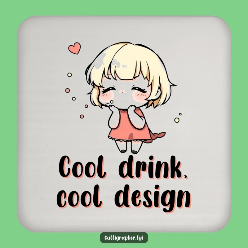 Funny Art Protection Coaster: Ink Character Design, Party Gift