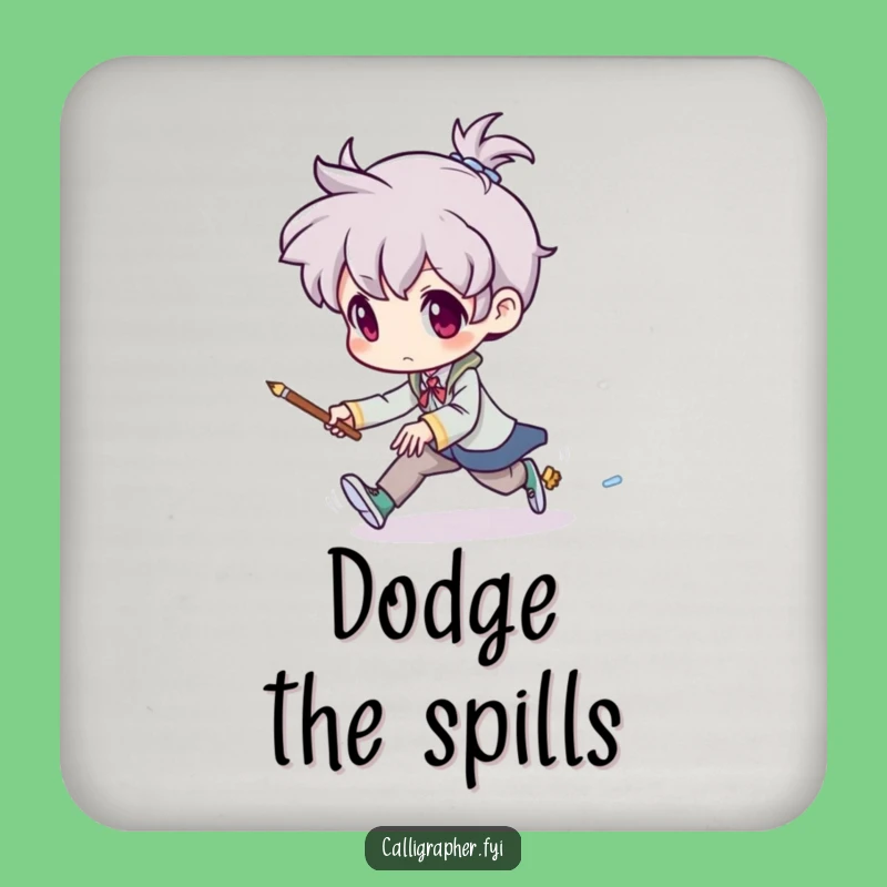 Funny Brush Chase Coaster Set: Protect Surfaces with Humor - Fun Funny Gift!