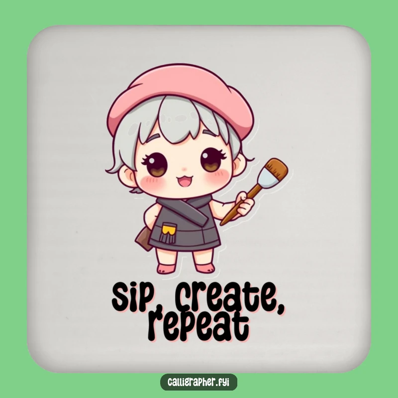 Funny Artist Beret Coaster: Protect Surfaces with Artistic Flair