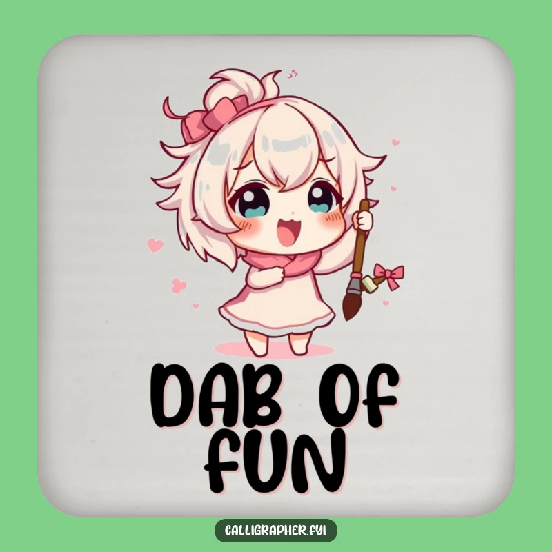 Funny Artist Rice Character Coaster: Protect Surfaces with Art