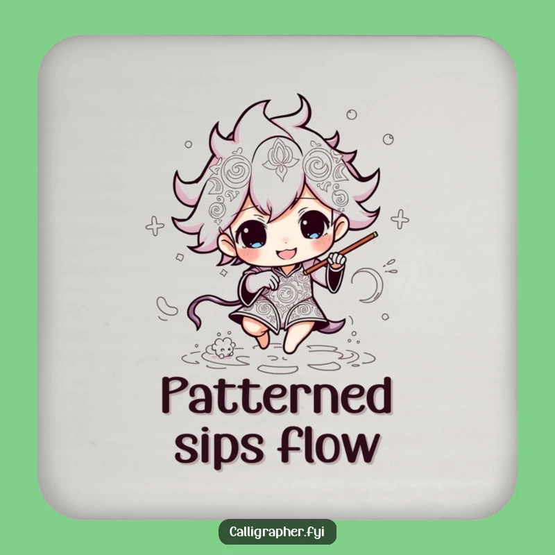 Funny Pattern Drawing Coaster: Energetic Artist's Intricate Art Funny Gift