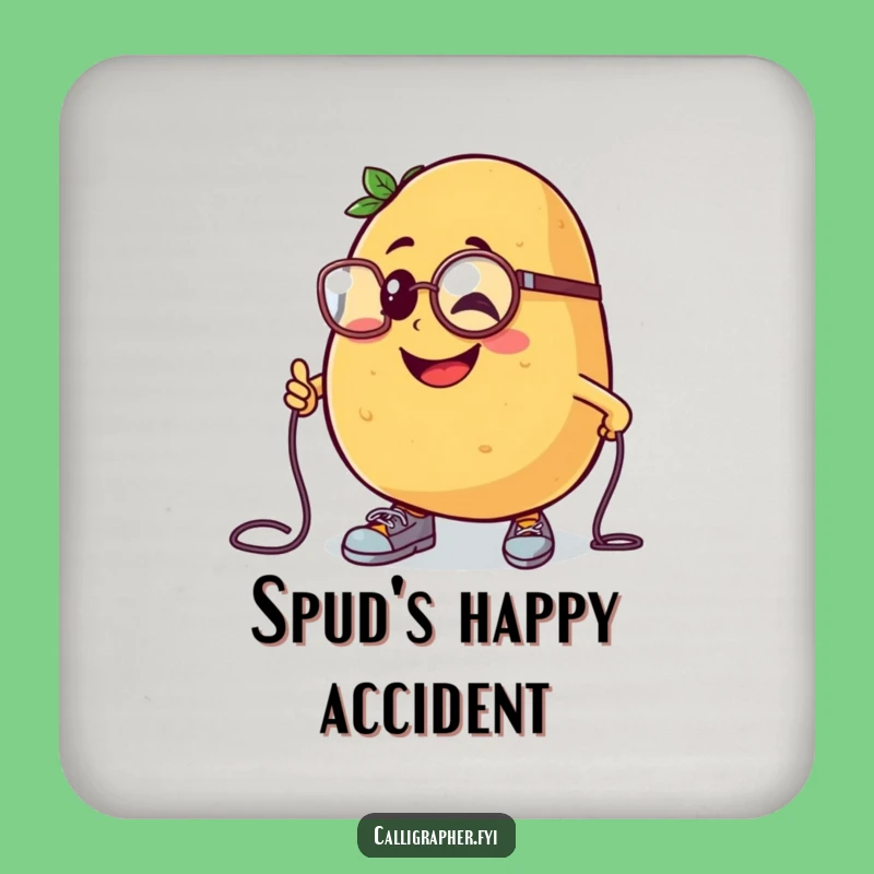 Funny Potato Monocle Trip Coaster: Spud's Protection, Humorous Accent, Gift!