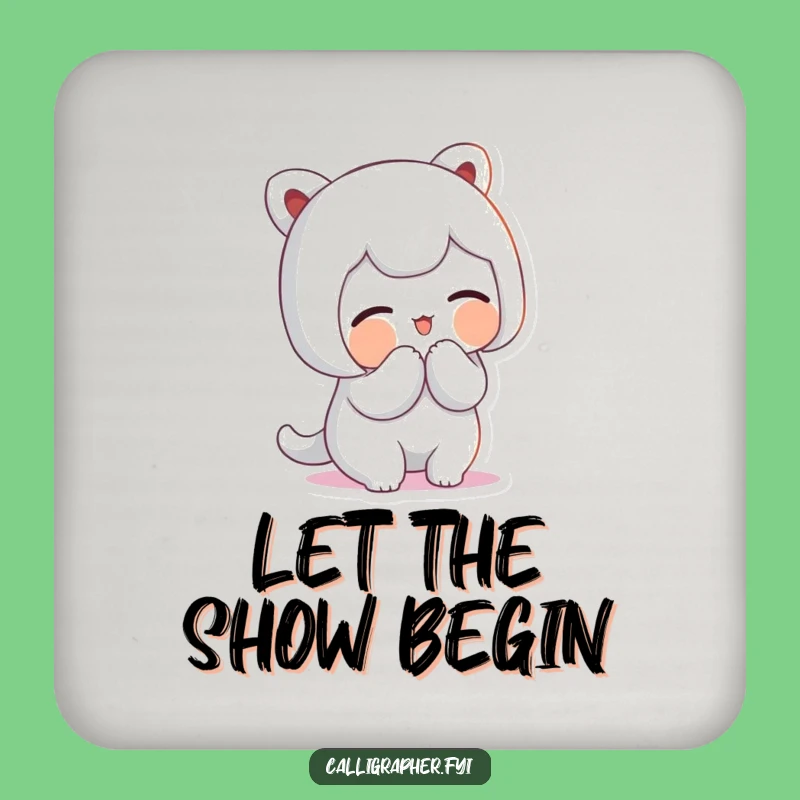 Funny Artistic Bow Coaster - Cute Character Proud Smile Table Protector Gift