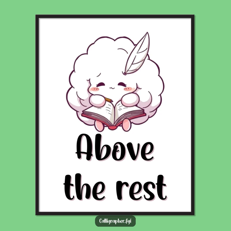 Funny Cloud Writing Poster: Hilarious Motivational Art for Your Workspace