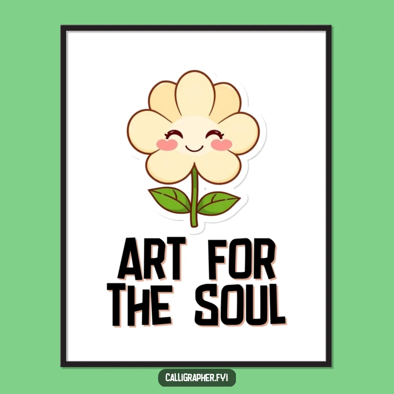 Funny Gentle Art Poster: Simple Flower Masterpiece - A Funny Gift Piece!