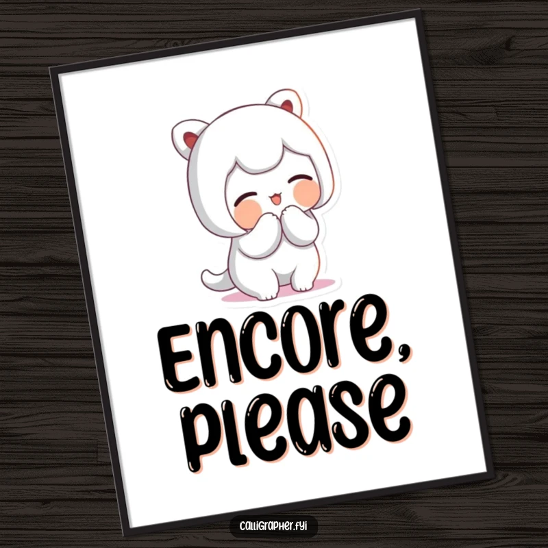 Funny Poster: A cute character bowing with an artistic flourish and a very proud smile, bringing joy and artistic flair to your wall.