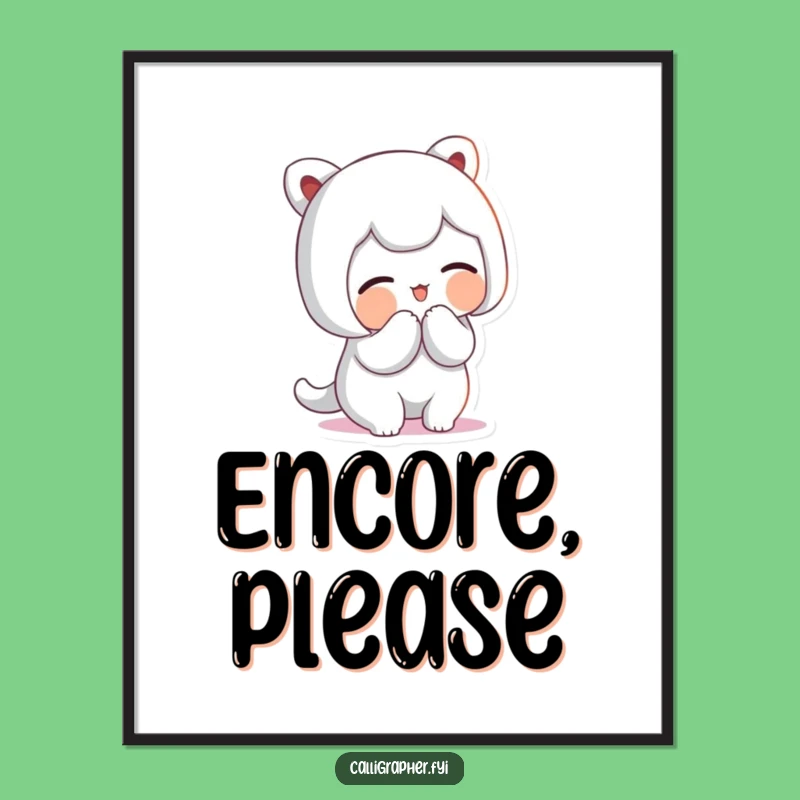 Funny Artistic Bow Poster - Cute Character Proud Smile Wall Art Gift